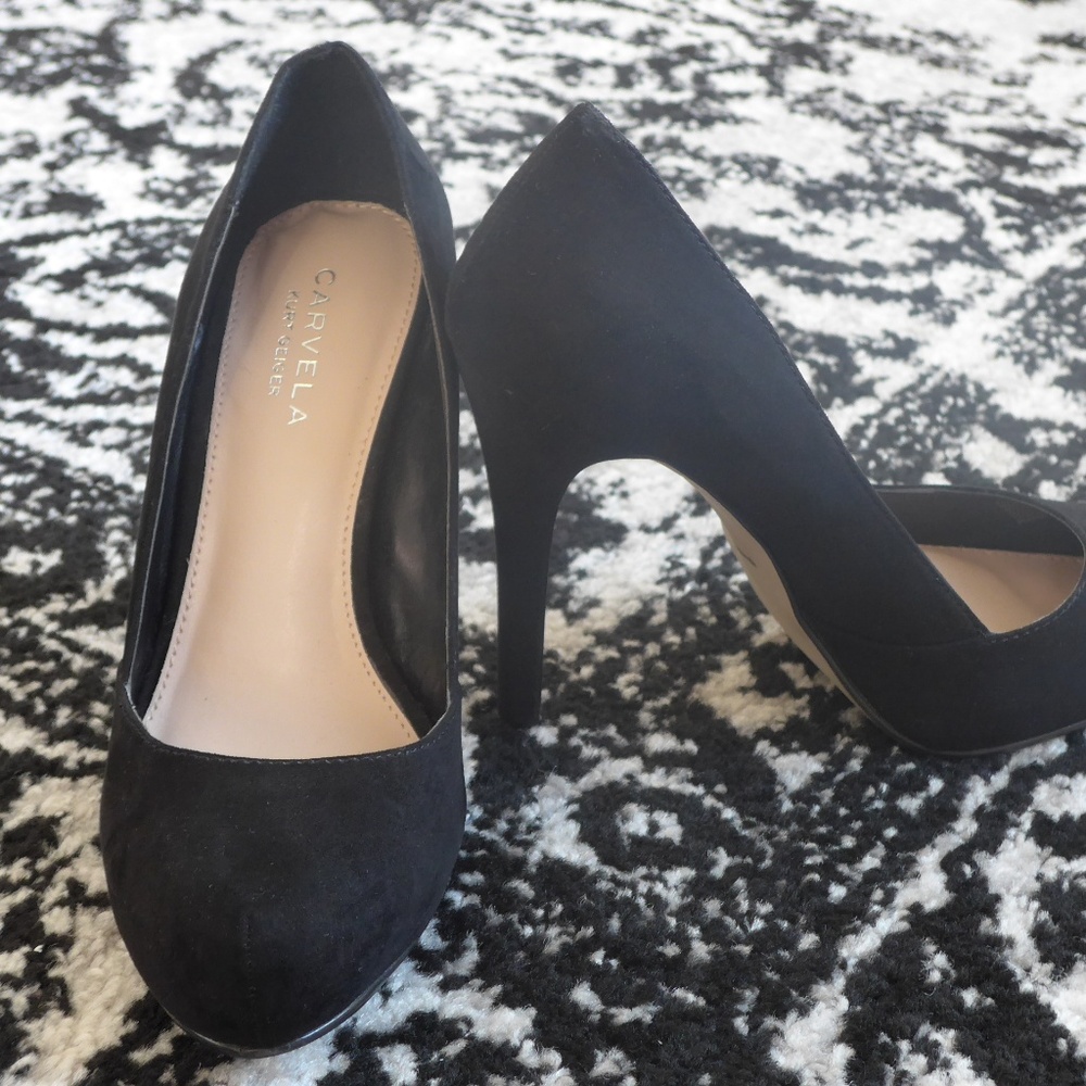 Carvela Kurt Geiger Black Suede Platform Pump